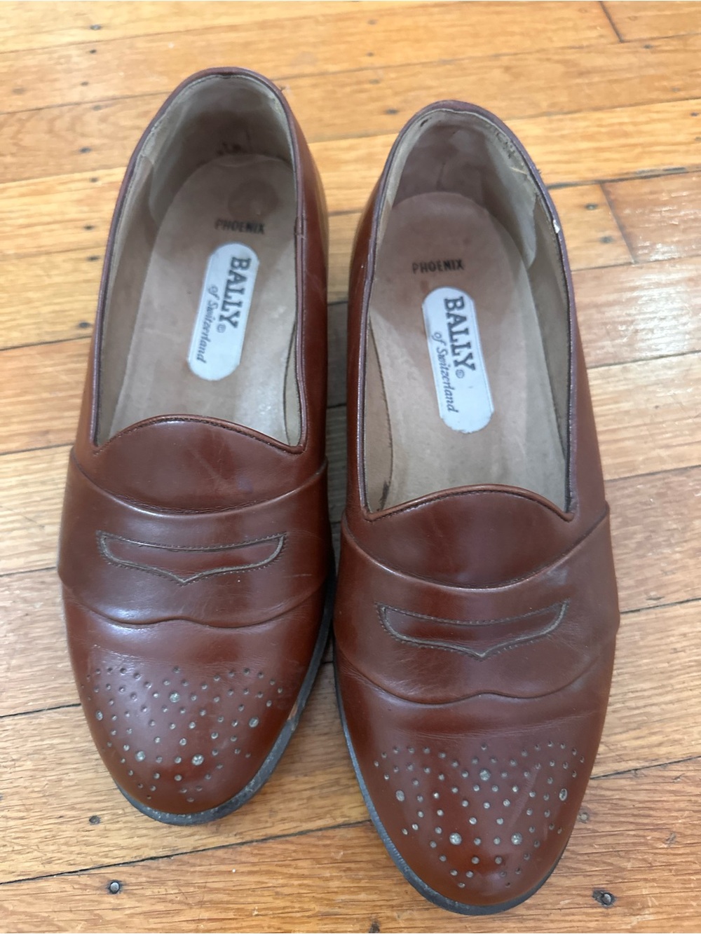 Bally of Switzerland - Leather Penny Loafers.  Size W 8.5/M 7